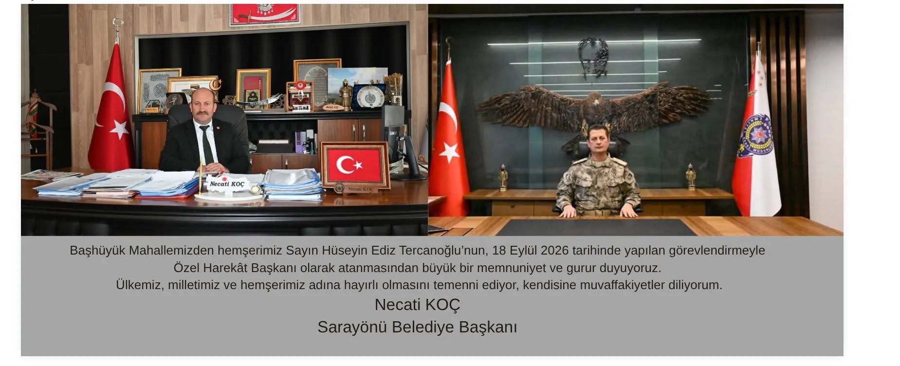 Belediye Başkanımız Sayın Necati Koç